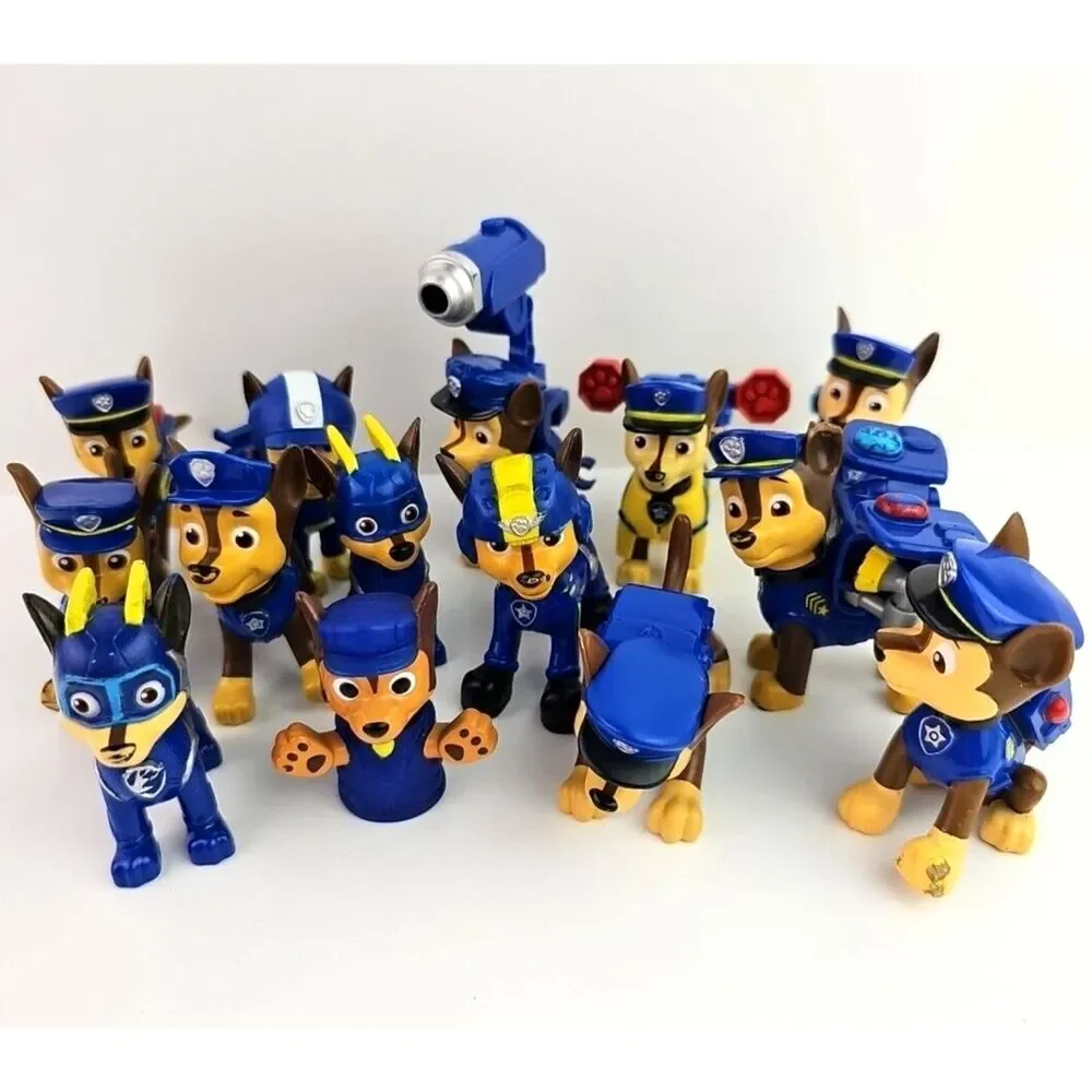Paw Patrol Chase Figure Lot Police Dog Mixed Versions 15 Pieces Preowned Toys